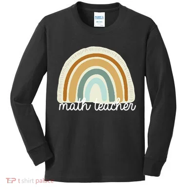 Math Teacher Rainbow Kids Long Sleeve Shirt