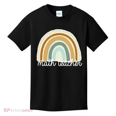 Math Teacher Rainbow Kids T-Shirt