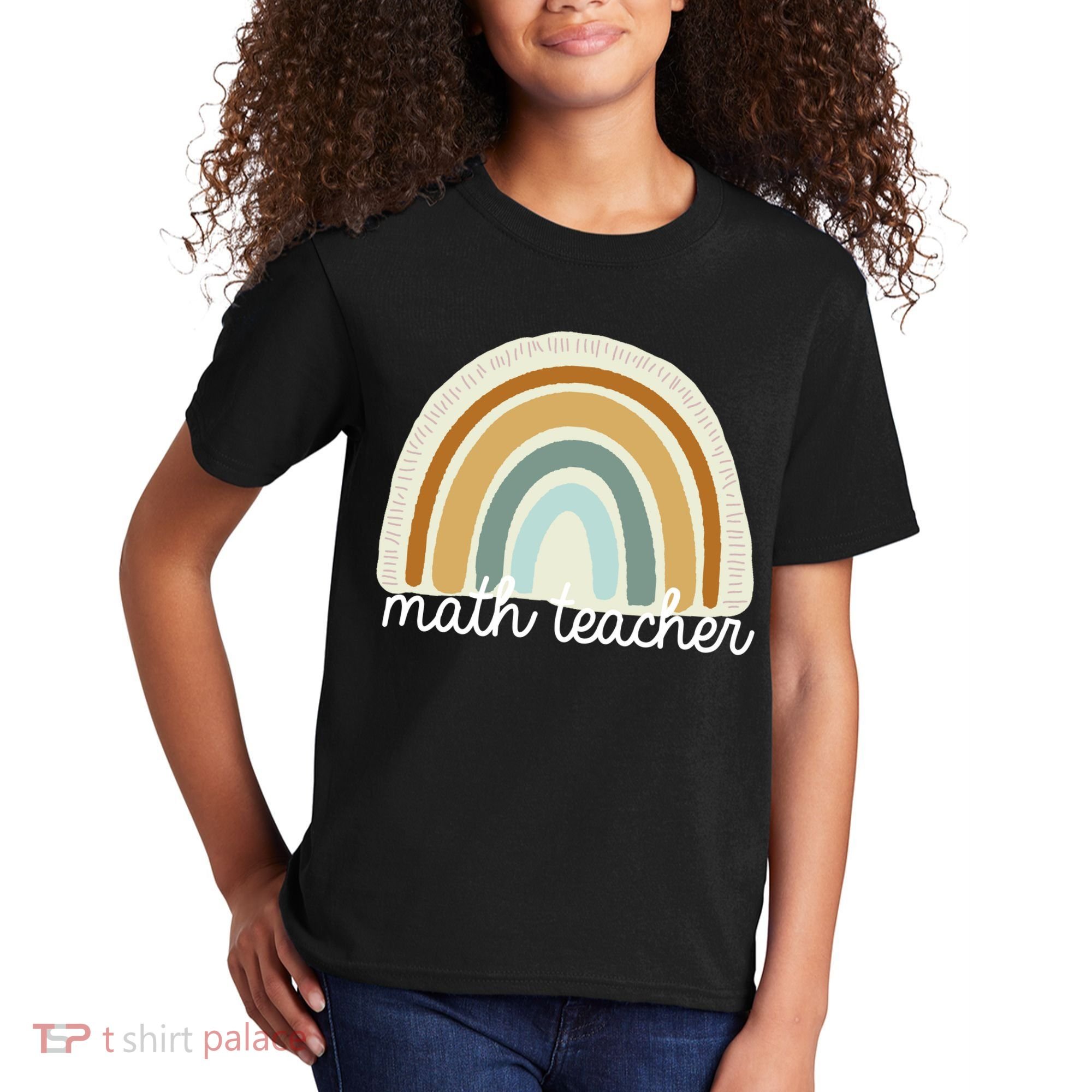 Math Teacher Rainbow Kids T-Shirt