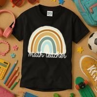 Math Teacher Rainbow Kids T-Shirt thumb 3