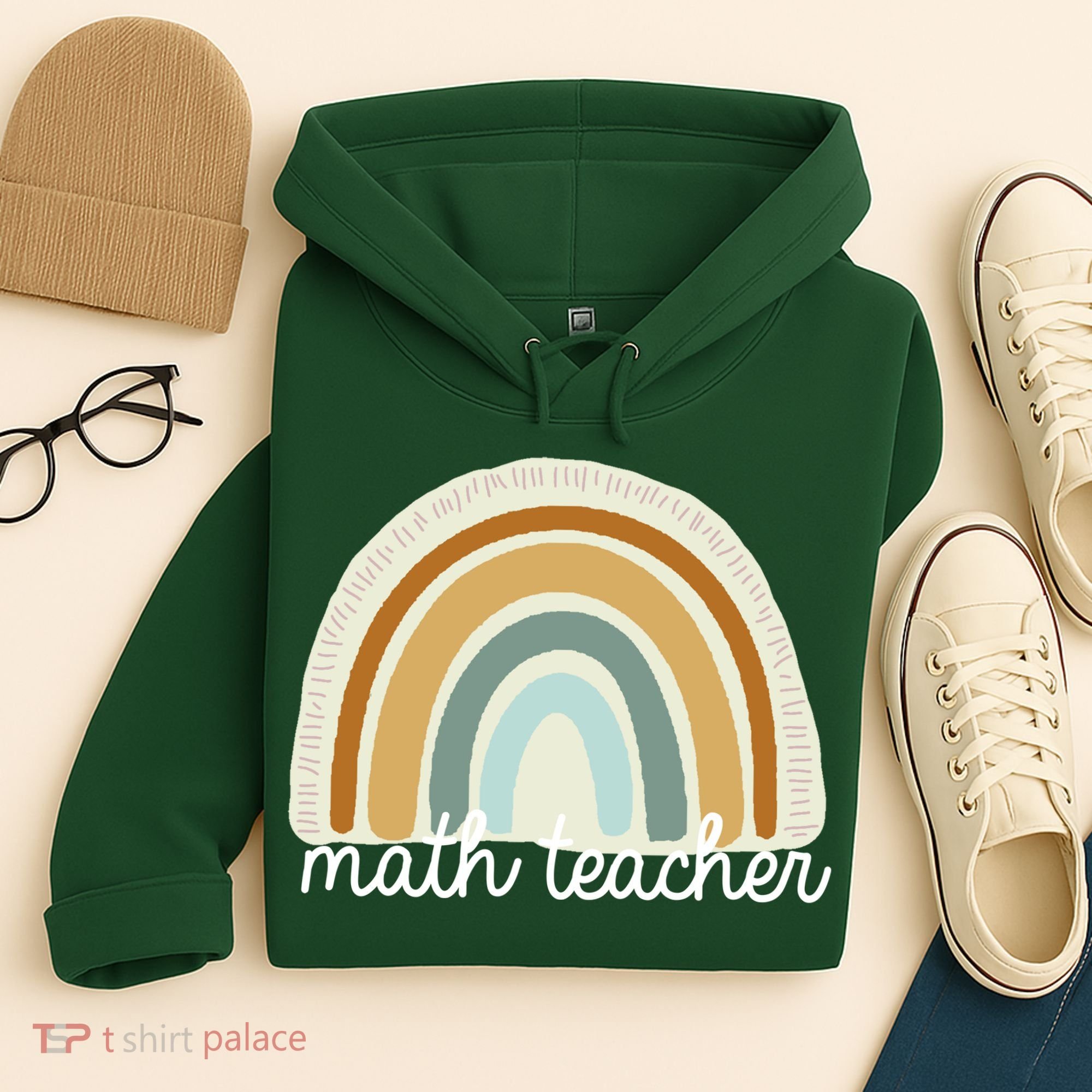 Math Teacher Rainbow Hoodie