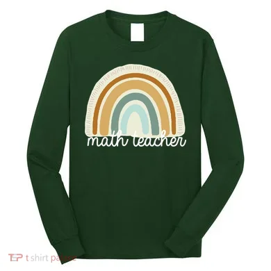 Math Teacher Rainbow Long Sleeve Shirt