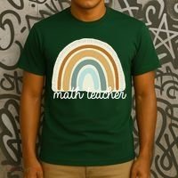 Math Teacher Rainbow T-Shirt thumb 3