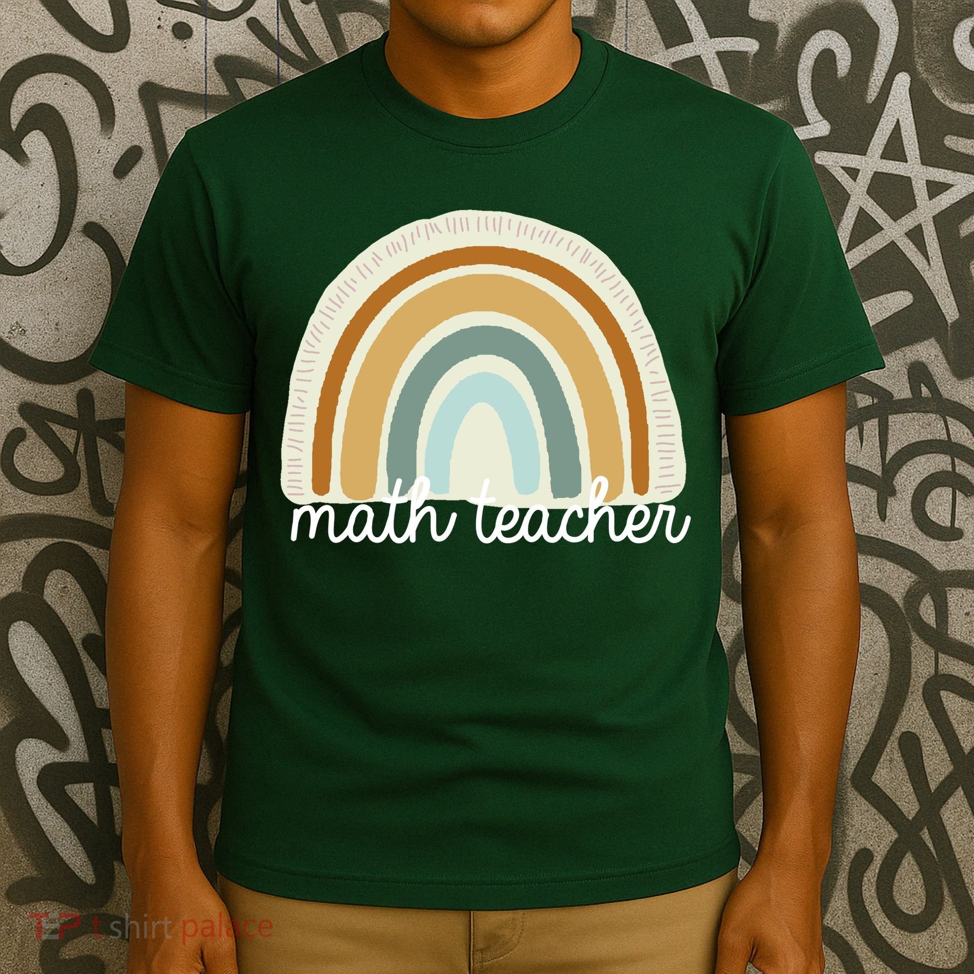 Math Teacher Rainbow T-Shirt