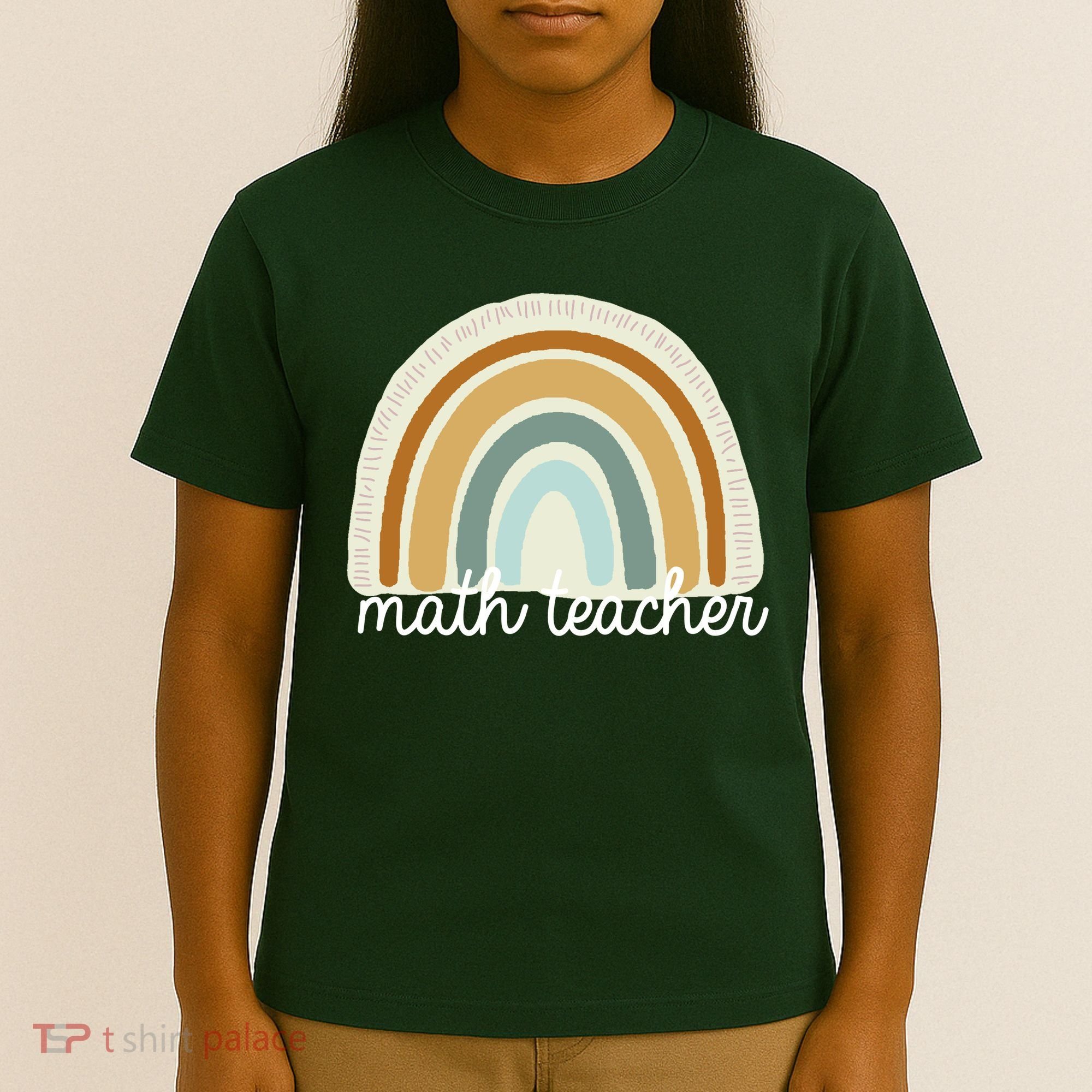 Math Teacher Rainbow T-Shirt