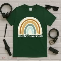 Math Teacher Rainbow T-Shirt thumb 5