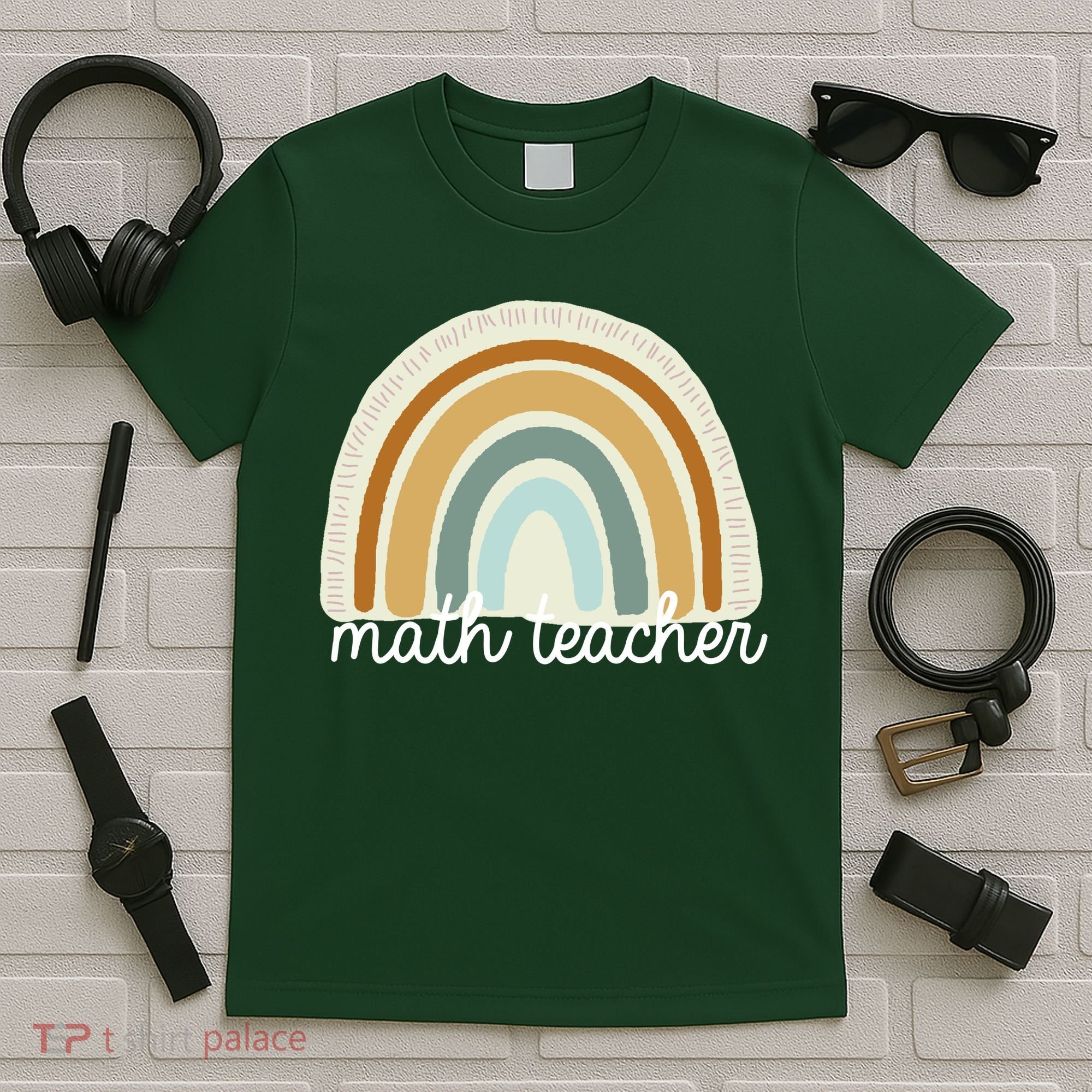 Math Teacher Rainbow T-Shirt