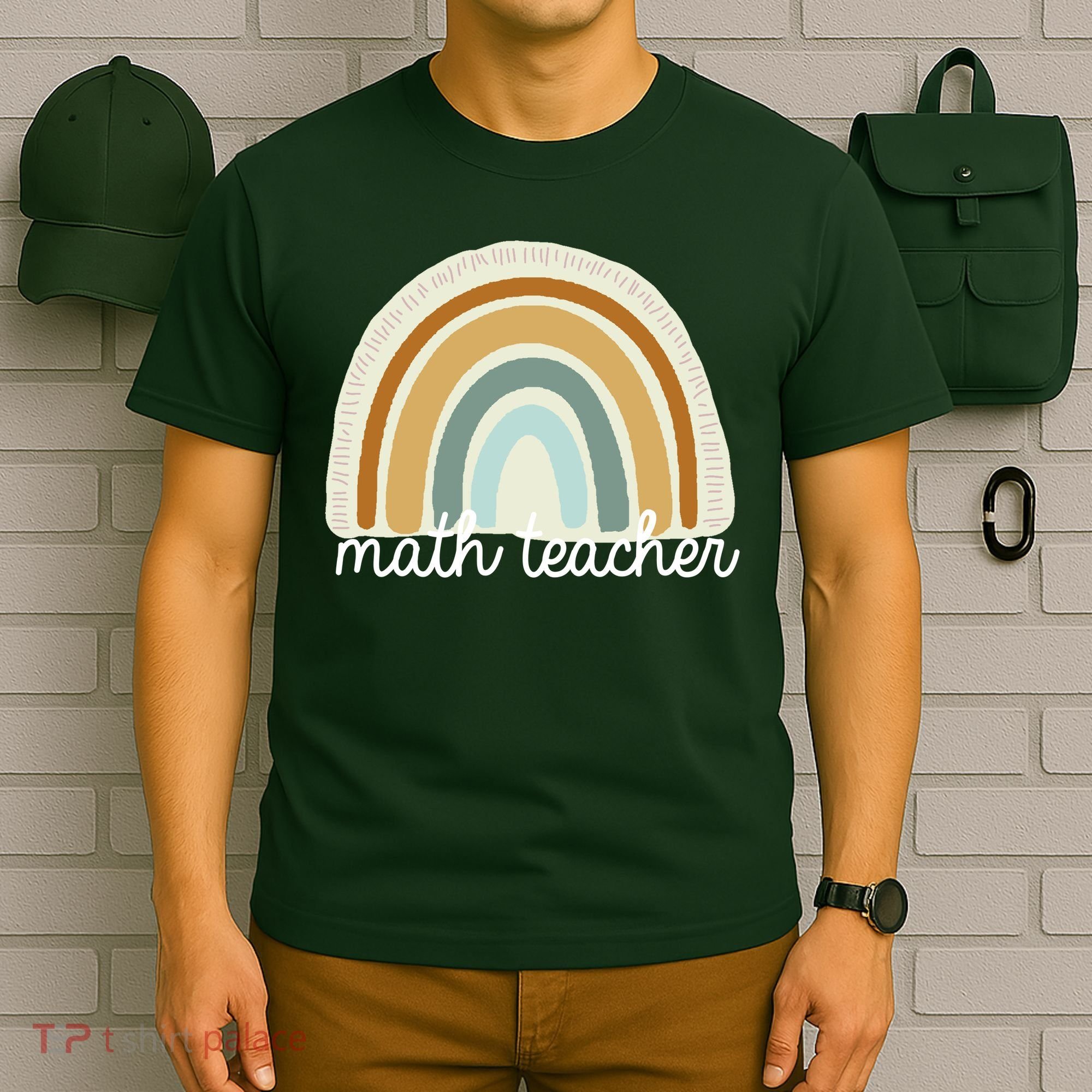 Math Teacher Rainbow T-Shirt