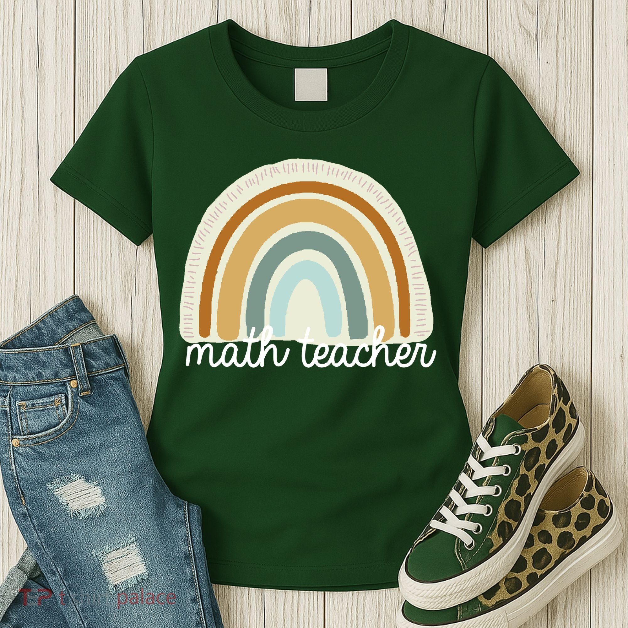 Math Teacher Rainbow Women's T-Shirt