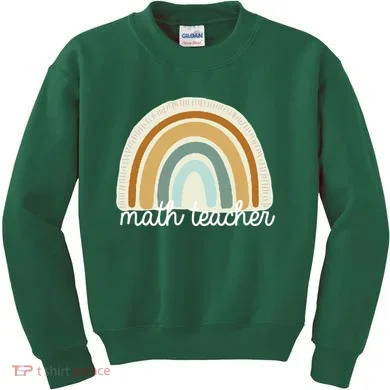 Math Teacher Rainbow Kids Sweatshirt