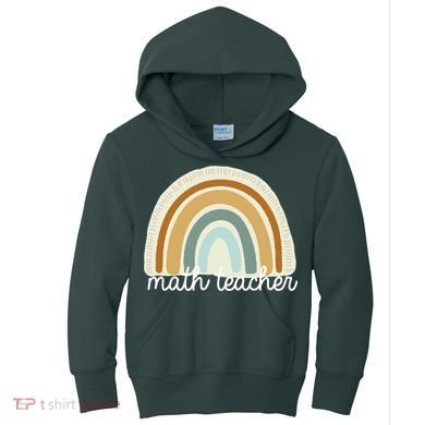 Math Teacher Rainbow Kids Hoodie