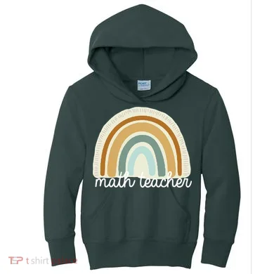 Math Teacher Rainbow Kids Hoodie