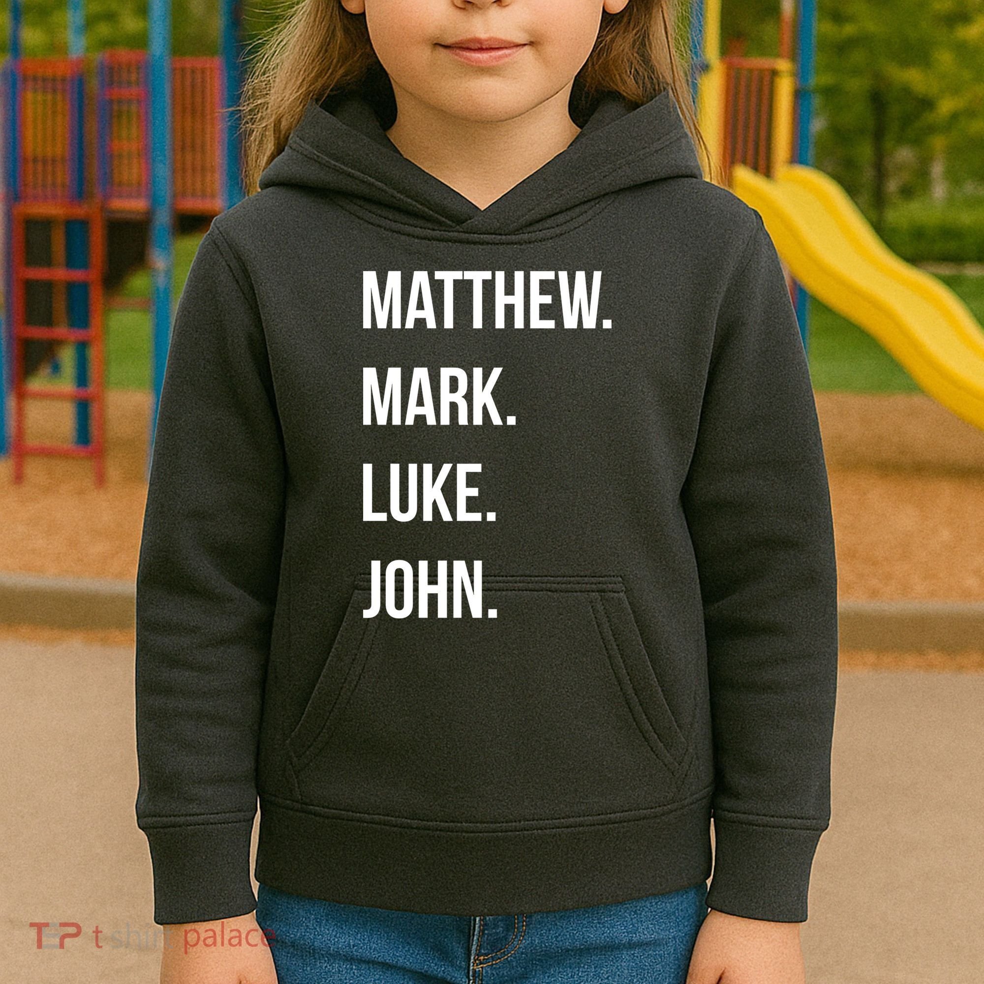 Matthew Mark Luke John Jesus Disciples Christian Kids Hoodie