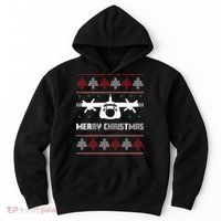 Military Airplane Ugly Christmas Sweater Army Veteran Xmas Hoodie thumb 0