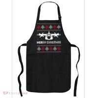 Military Airplane Ugly Christmas Sweater Army Veteran Xmas Apron thumb 0