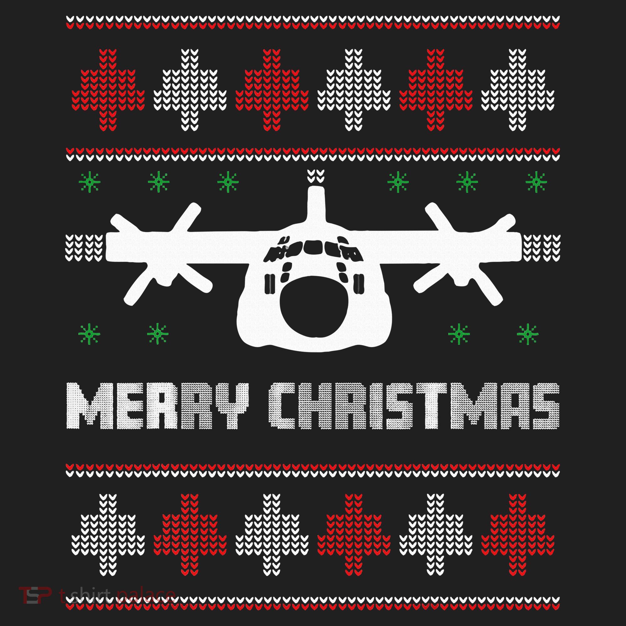 Military Airplane Ugly Christmas Sweater Army Veteran Xmas Beanie