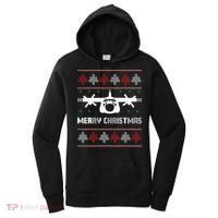 Military Airplane Ugly Christmas Sweater Army Veteran Xmas Women's Hoodie thumb 0