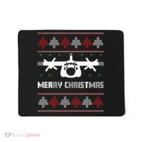 Military Airplane Ugly Christmas Sweater Army Veteran Xmas Mousepad thumb 0