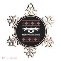 Military Airplane Ugly Christmas Sweater Army Veteran Xmas Ornament thumb 0