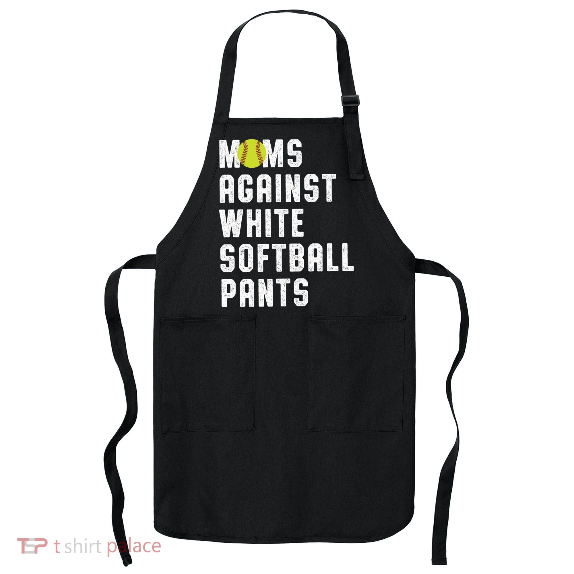 Moms Against White Softball Pants Apron