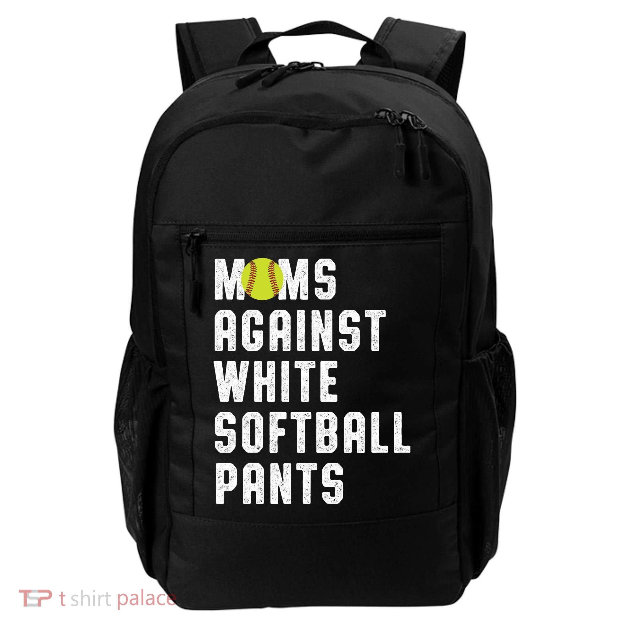 Moms Against White Softball Pants Backpack