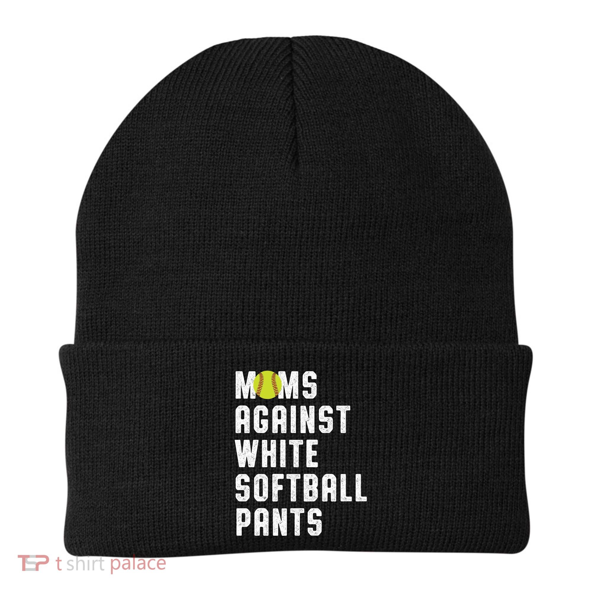 Moms Against White Softball Pants Beanie