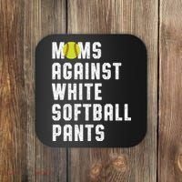 Moms Against White Softball Pants Coaster thumb 0