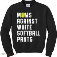 Moms Against White Softball Pants Kids Sweatshirt thumb 0