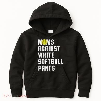 Moms Against White Softball Pants Kids Hoodie