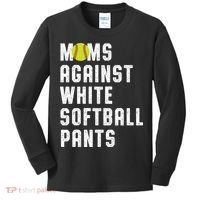 Moms Against White Softball Pants Kids Long Sleeve Shirt thumb 0