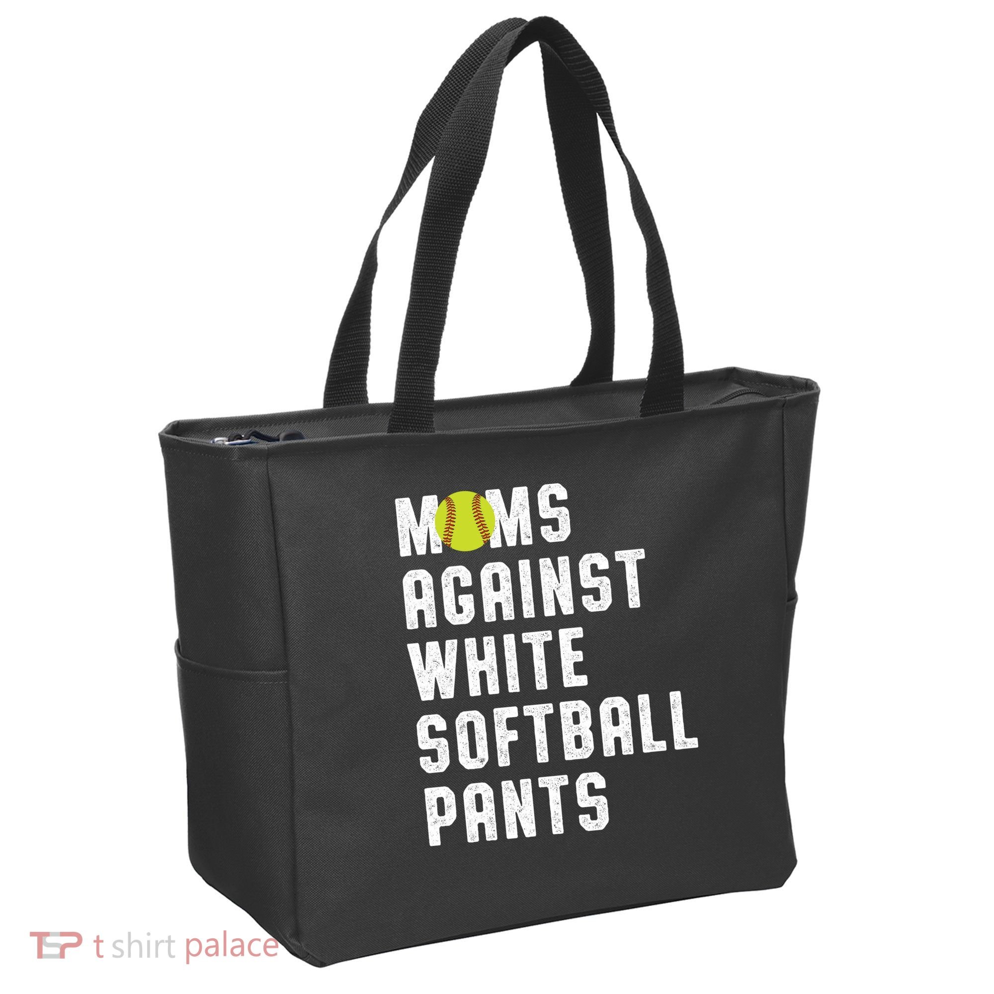 Moms Against White Softball Pants Tote Bag