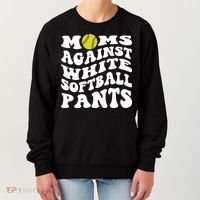 Moms Against White Softball Pants Funny Softball Mom Women's Sweatshirt thumb 0