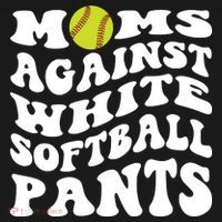 Moms Against White Softball Pants Funny Softball Mom Coaster thumb 2