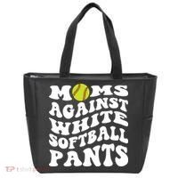 Moms Against White Softball Pants Funny Softball Mom Tote Bag thumb 0