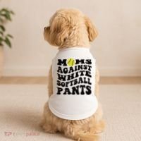 Moms Against White Softball Pants Funny Softball Mom Doggie Tank thumb 2