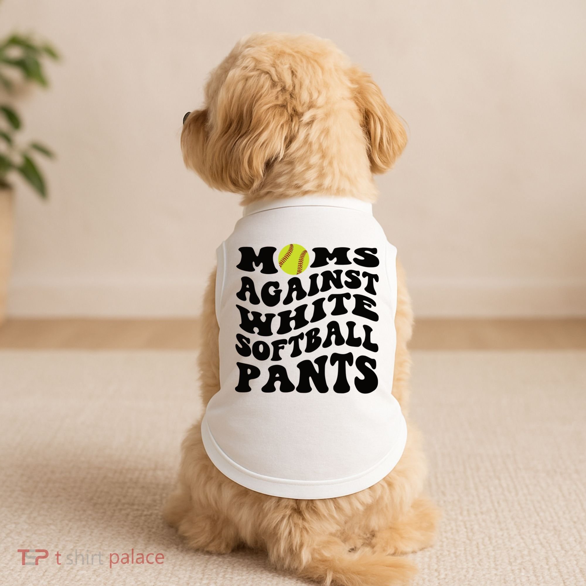 Moms Against White Softball Pants Funny Softball Mom Doggie Tank