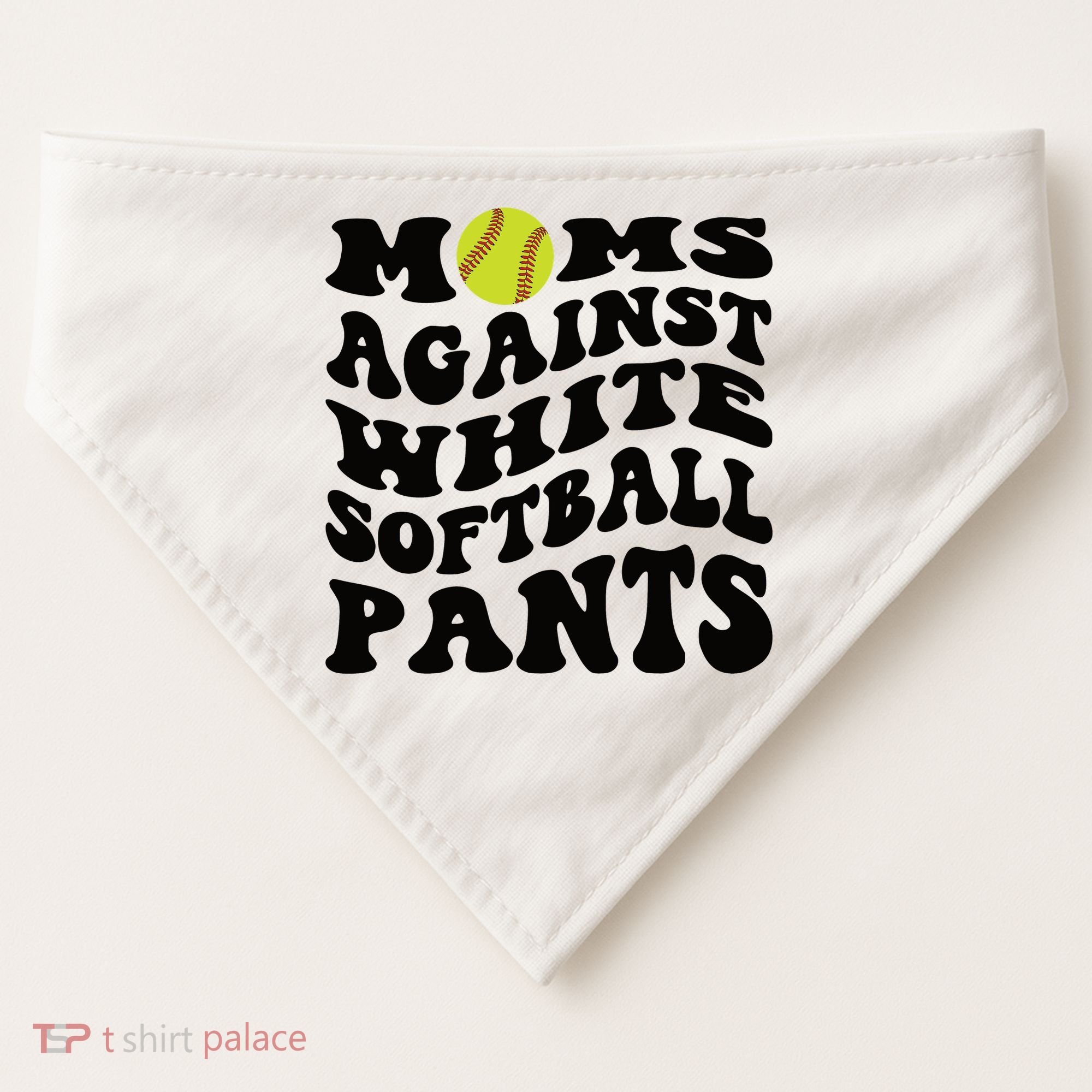 Moms Against White Softball Pants Funny Softball Mom USA-Made Doggie Bandana