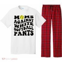 Moms Against White Softball Pants Funny Softball Mom Pajama Set thumb 0