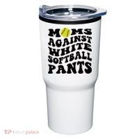 Moms Against White Softball Pants Funny Softball Mom Tumbler thumb 0