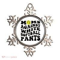 Moms Against White Softball Pants Funny Softball Mom Ornament thumb 0