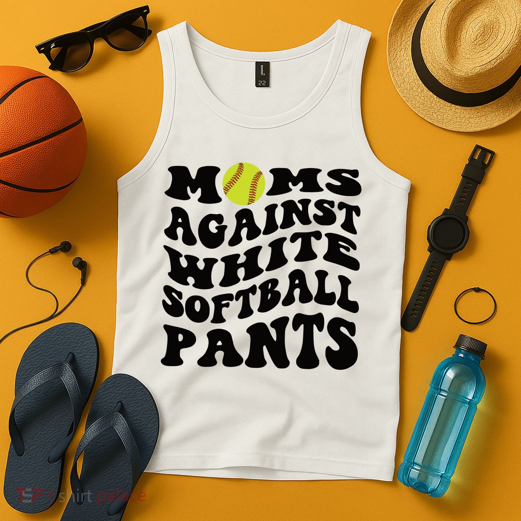 Moms Against White Softball Pants Funny Softball Mom Tank Top