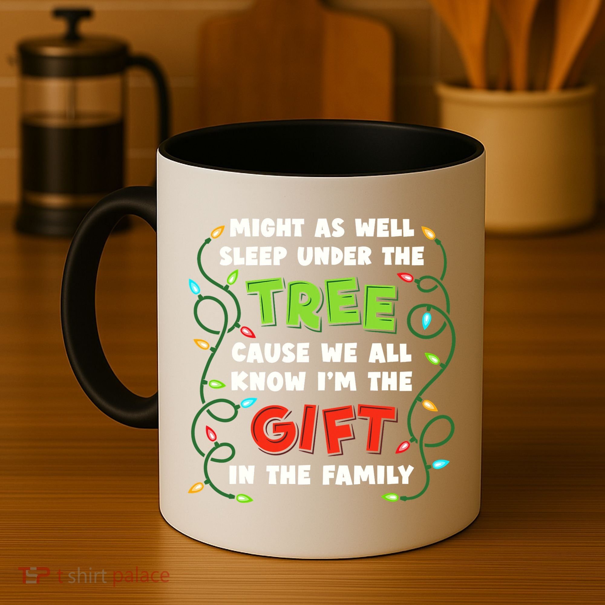 Might As Well Sleep Under The Tree Humor Favorite Person Funny Christmas Coffee Mug