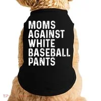 Moms Against White Baseball Pants Tank Top Doggie Tank thumb 0