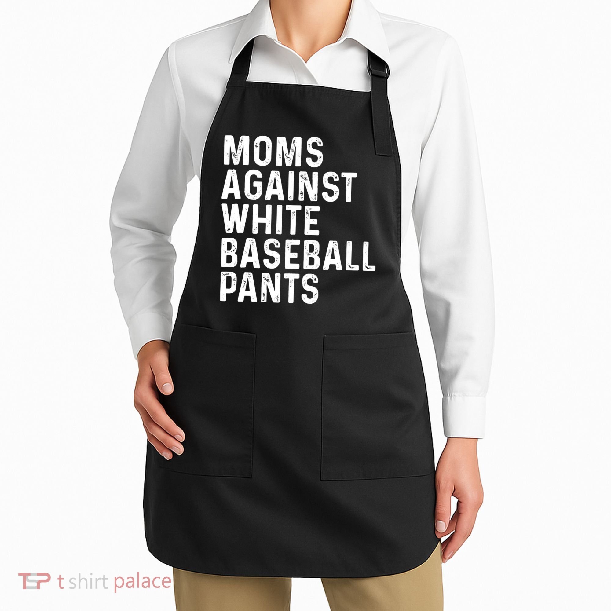 Moms Against White Baseball Pants Tank Top Apron