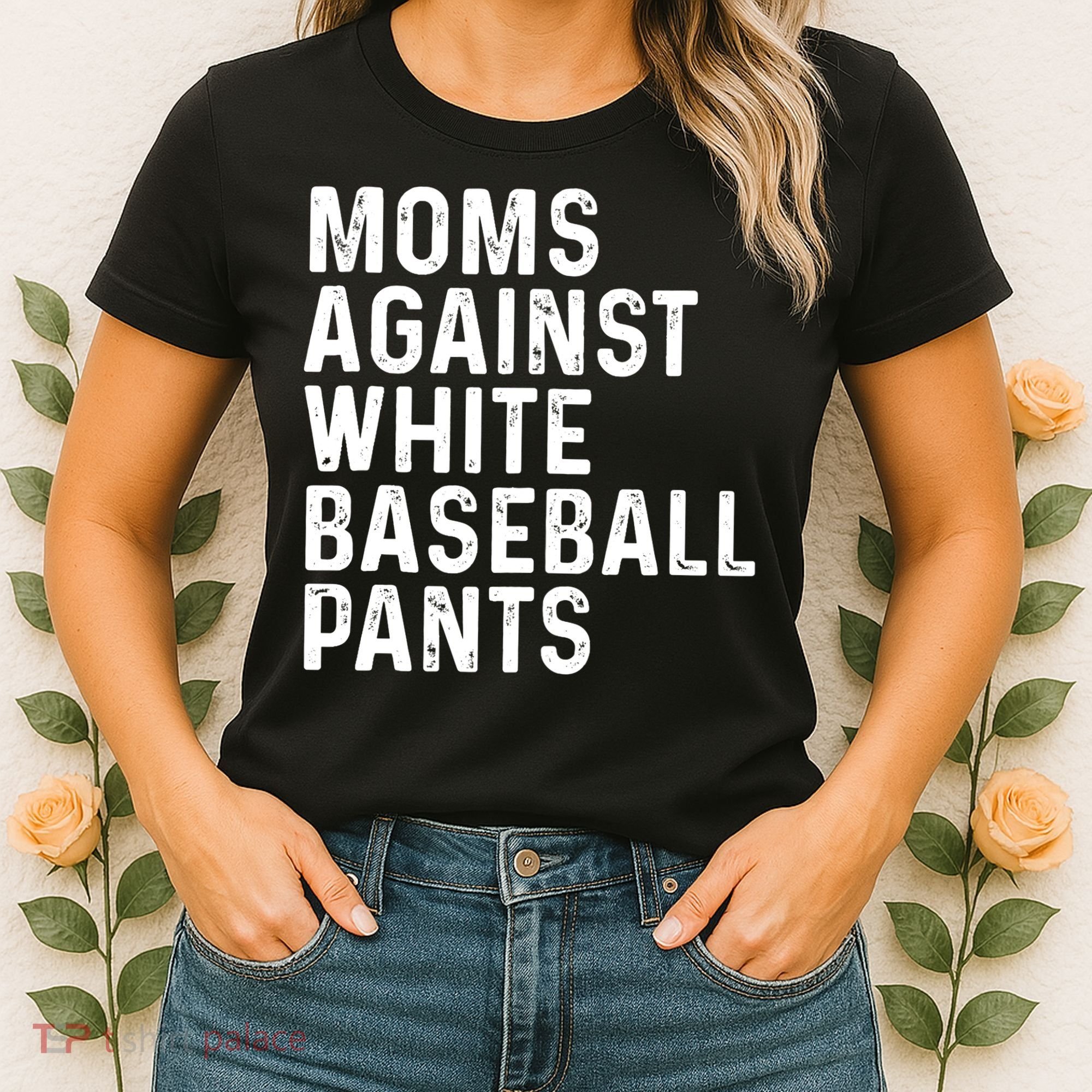 Moms Against White Baseball Pants Tank Top Women's T-Shirt