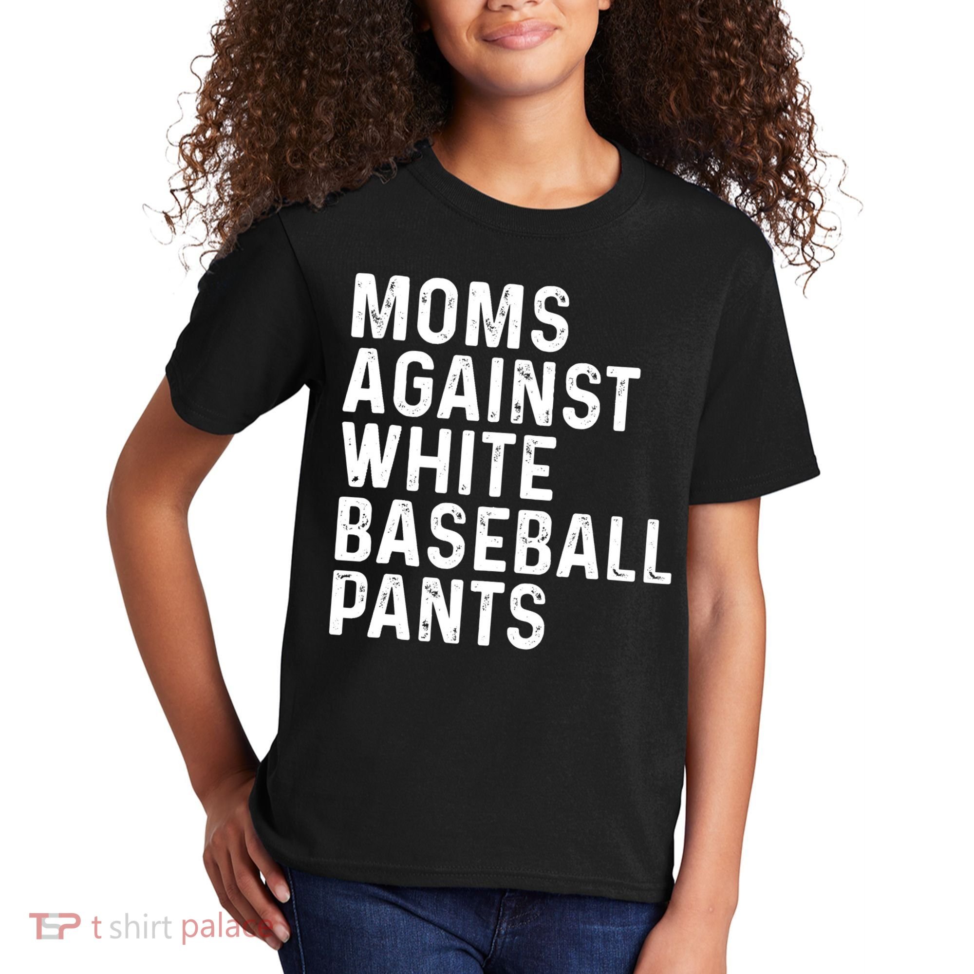 Moms Against White Baseball Pants Tank Top Kids T-Shirt