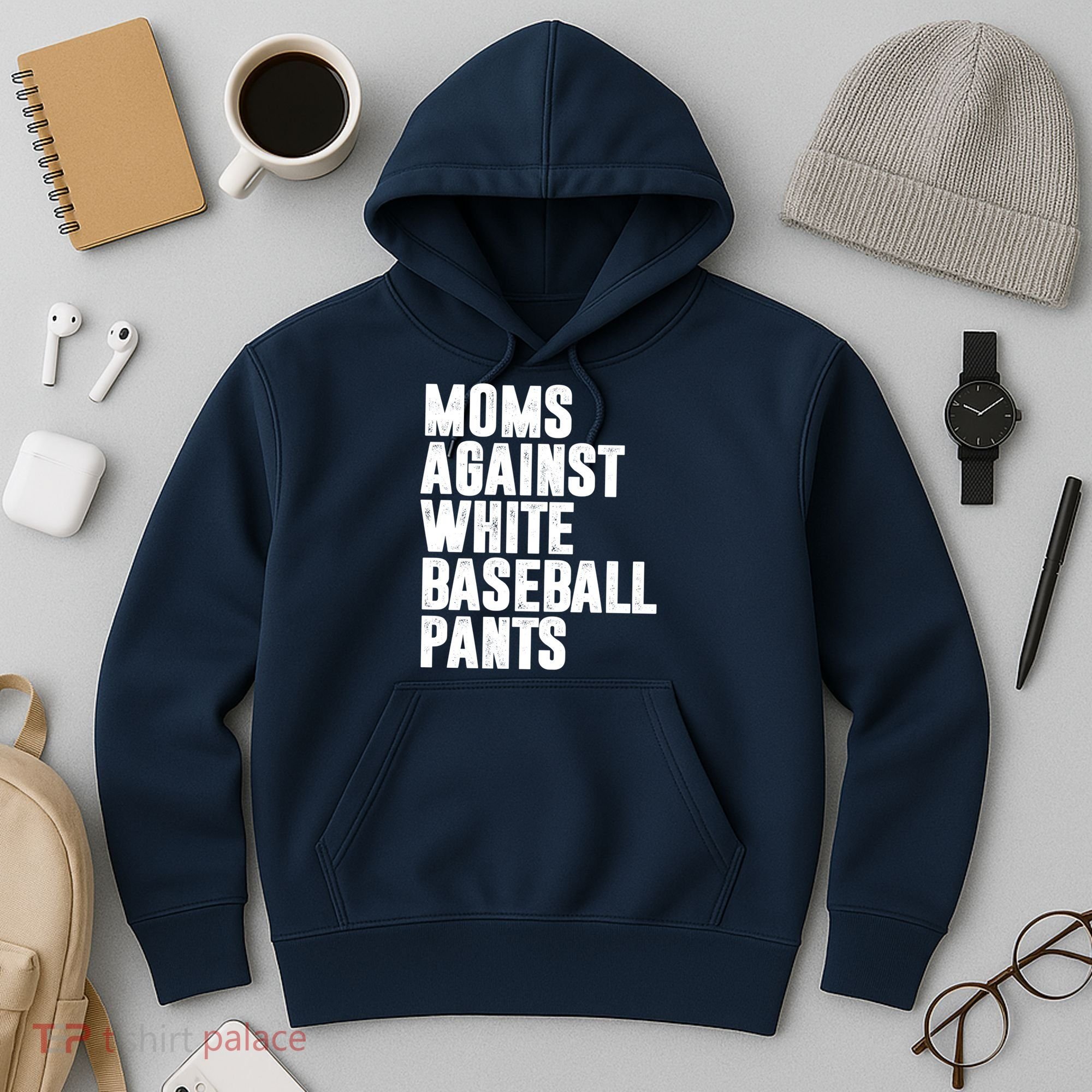 Moms Against White Baseball Pants Funny Hoodie
