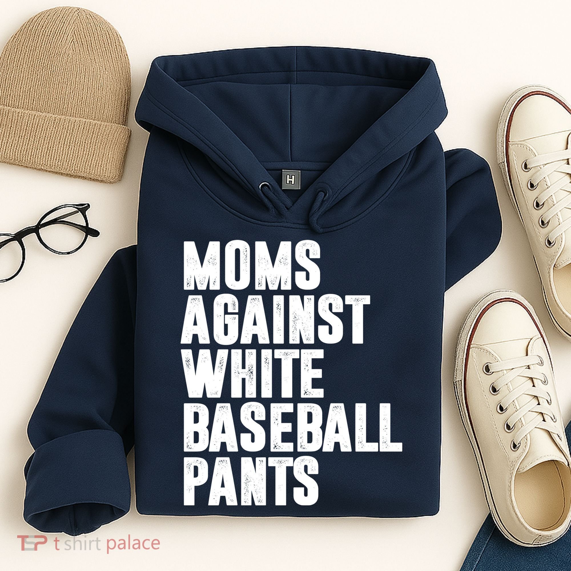 Moms Against White Baseball Pants Funny Hoodie