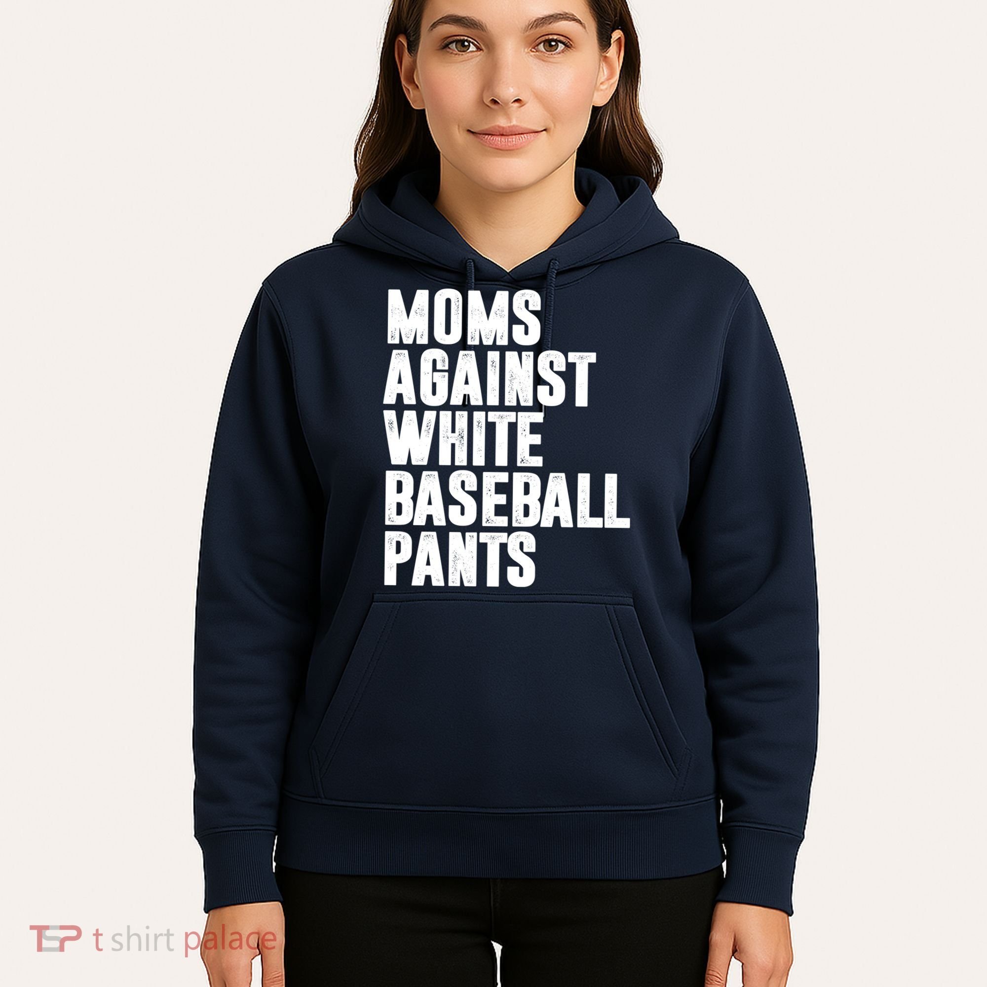 Moms Against White Baseball Pants Funny Hoodie