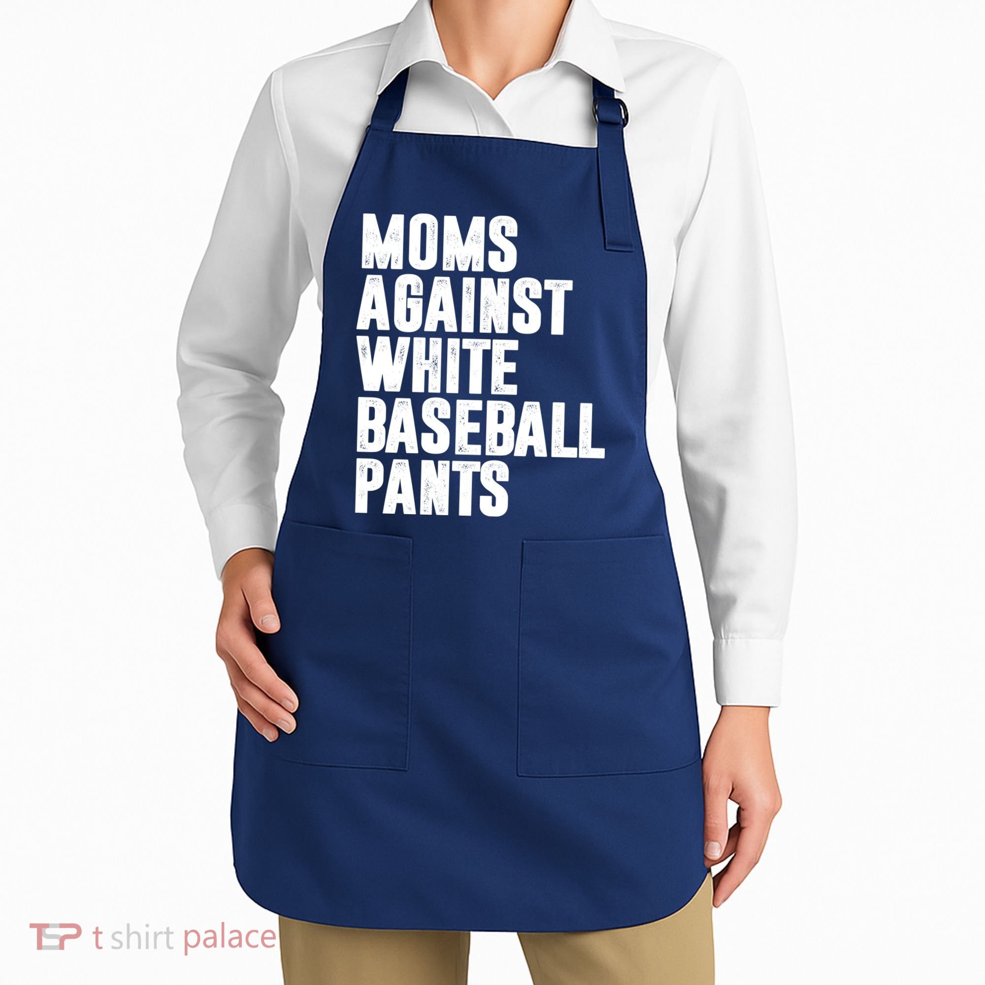 Moms Against White Baseball Pants Funny Apron